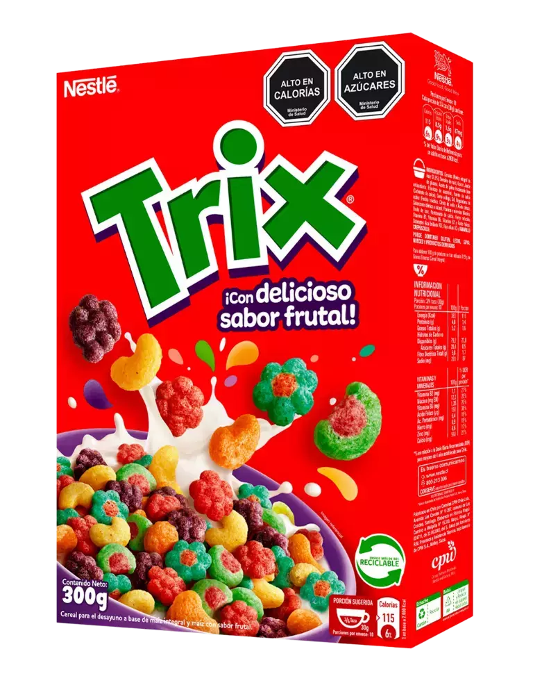 Foto del paquete de cereales Trix