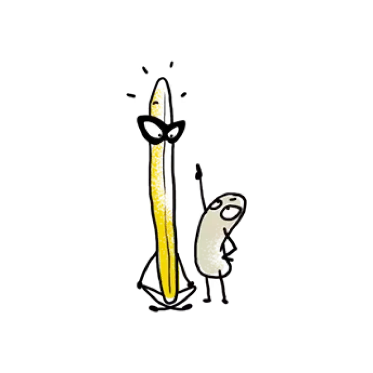 Illustration of a grain of white and brown rice Illustration of a grain of white and brown rice