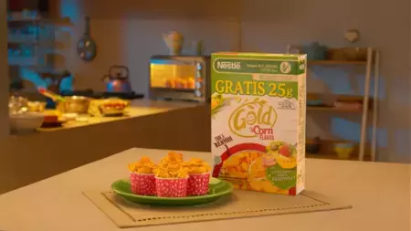 Muffin yang lembut dengan rasa keju yang diperkaya cornflakes yang bergizi!
