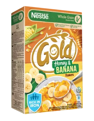 Gold Honey Flakes 3D Simulation BANANA_340g_FR.jpg.png
