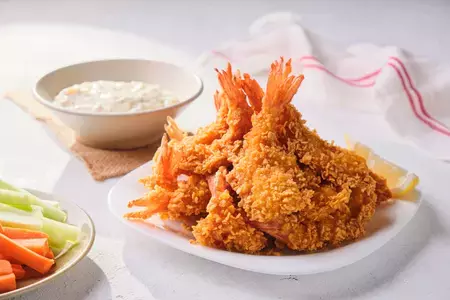 Corn Flakes Crusted Shrimp with Creamy Tartar Sauce