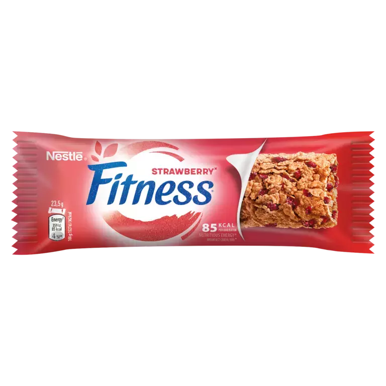 Baton de cereale pentru mic dejun Nestlé® Fitness® cu căpșuni
