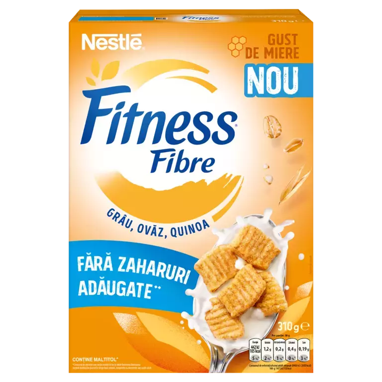 CEREALE FITNESS CU FIBRE, FĂRĂ ZAHARURI ADĂUGATE