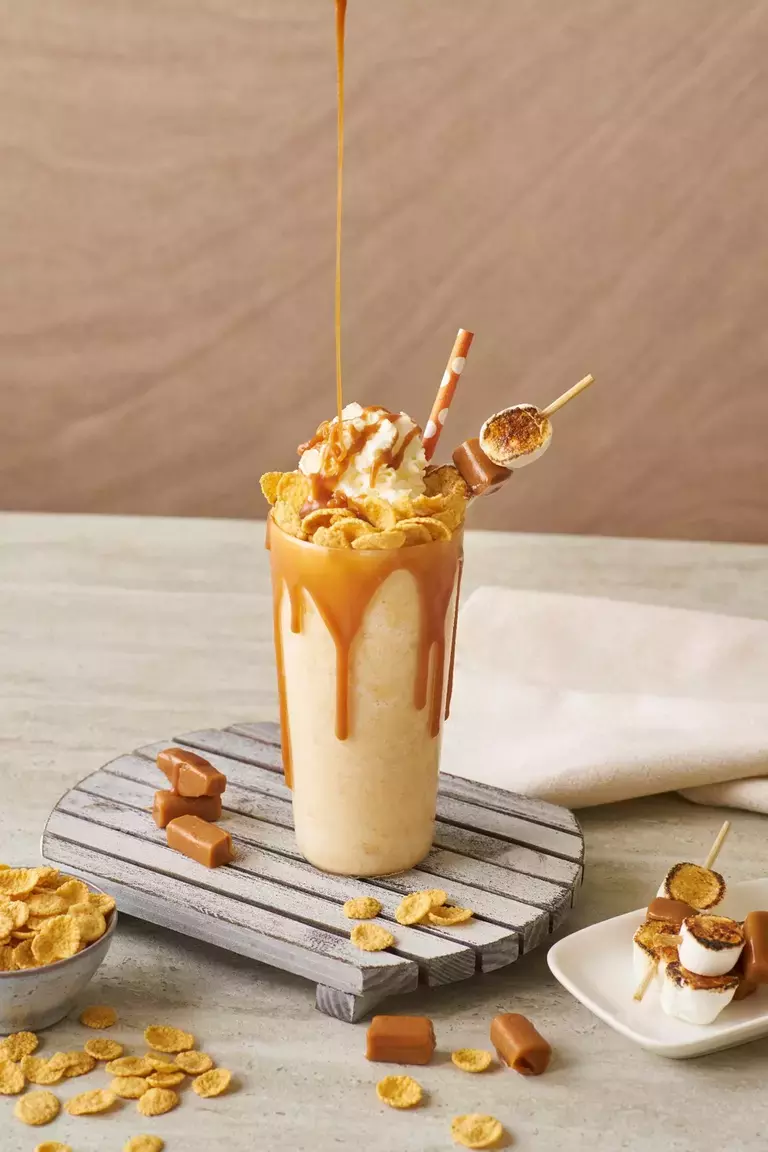 Caramel Milkshake Cornflake คาราเมลคอร์นเฟลกมิลค์เชค Caramel Milkshake Cornflake คาราเมลคอร์นเฟลกมิลค์เชค