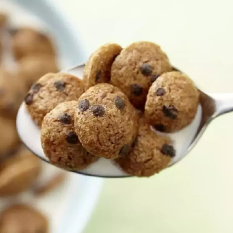 Cookie Crisp cereal on a spoon