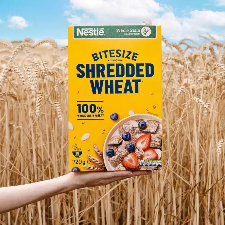Shredded Wheat Bitesize in a field of wheat