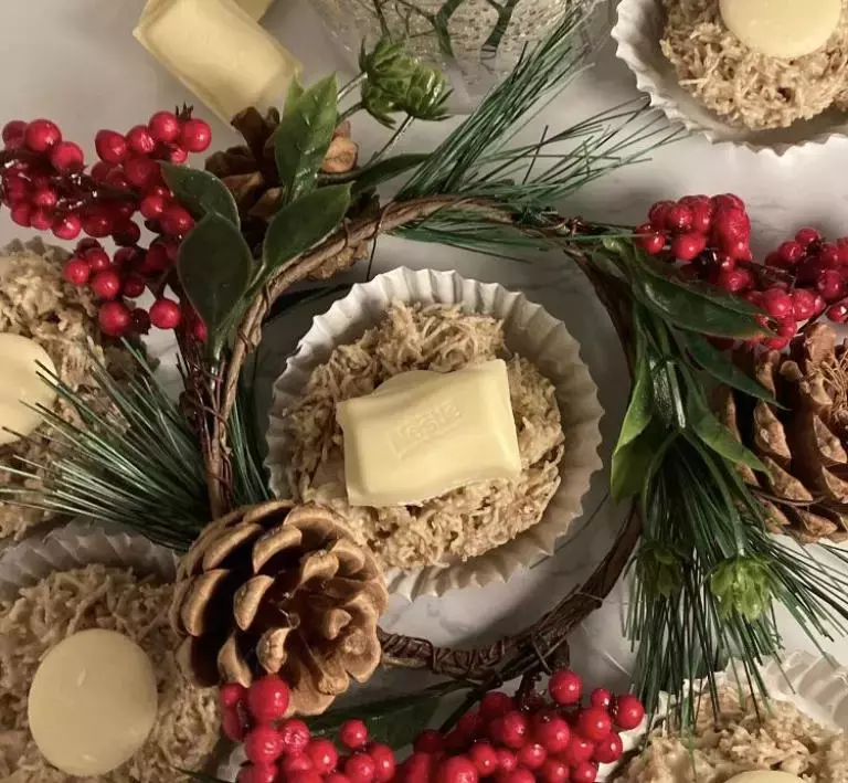 Shredded Wheat white chocolate nests