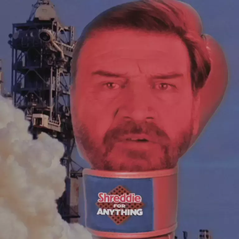 Nick Knowles as a space ship Shreddie For Anything