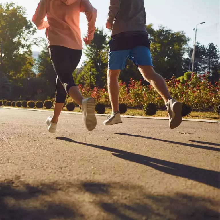 Couple running in the morning