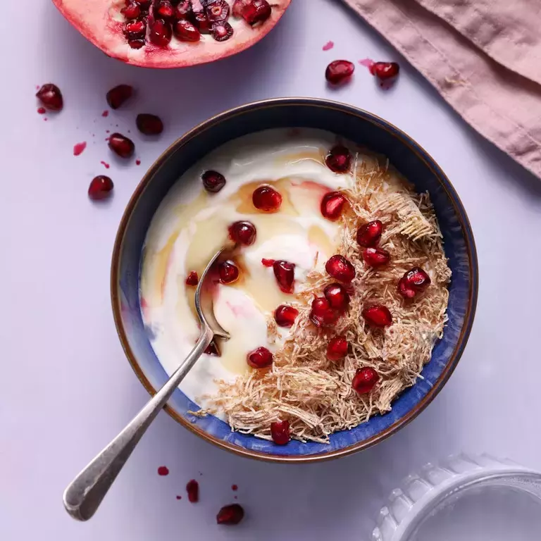 Shredded Wheat bowl of cereal with toppings