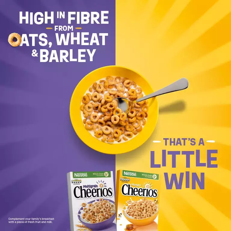 Cheerios Little O's Little Wins. High in fibre from oats, wheat and barley