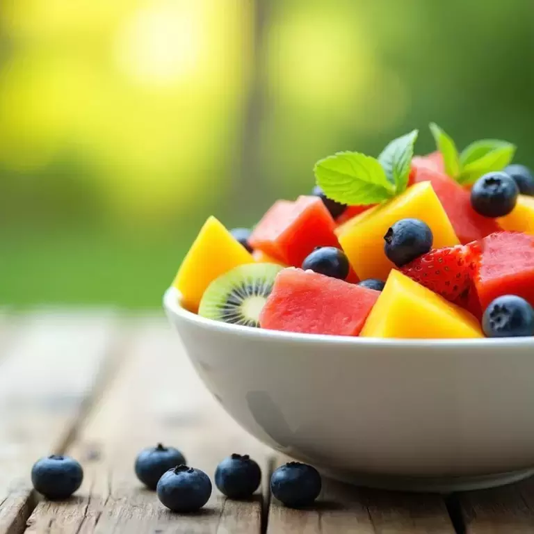 Best fruit For Breakfast With Cereal. Bowl of mixed fruit