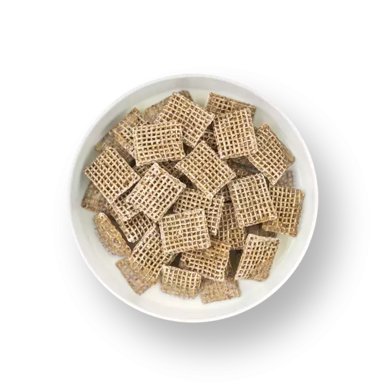 frosted shreddies cereal bowl overhead