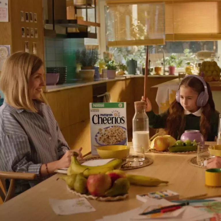 Breakfast table with Cheerios