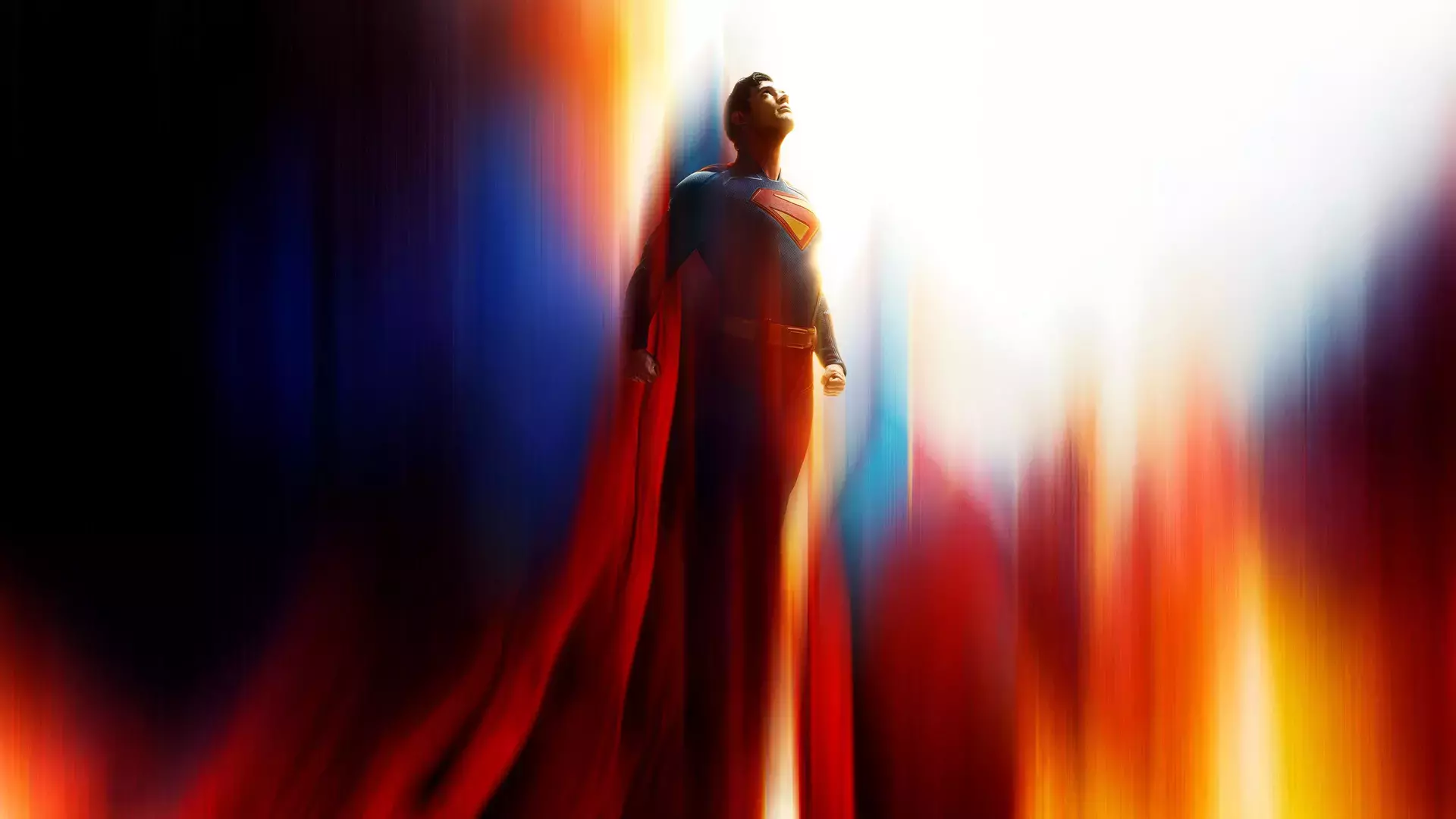 Superman flying into the sky