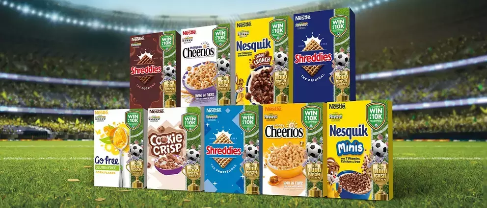 Promotional packs on a football stadium background